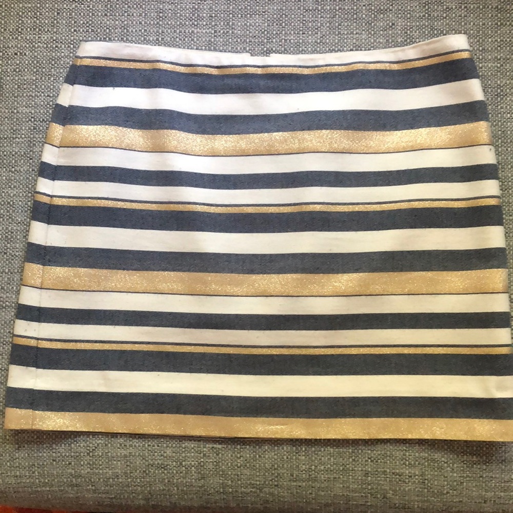 Jcrew metallic striped skirt, size 8